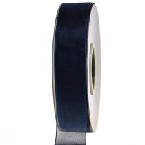 tételeket Organza szalag ajándék szalag sötétkék szalag kék szegély 25mm 50m