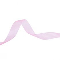 tételeket Organza szalag ajándék szalag rózsaszín szalag szegély 15mm 50m