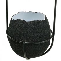 tételeket Húsvéti dekoráció függeszthető, tojáshéj ültetésre, tavaszi dekoráció fekete/fehér H24cm 4 db