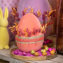 Húsvéti tojás dekoráció tojás narancs sárgabarack műanyag pelyhes 20cm