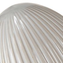 tételeket Húsvéti tojások kerámia dekortojás hornyokkal fehér szürke 10×12,5cm 2 db