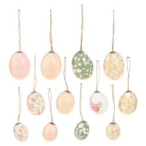 tételeket Húsvéti tojás műanyag csirke zöld barnával 3,5-5,5cm 24 db