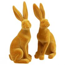 tételeket Húsvéti nyuszi dekoratív nyúl figura húsvéti sárga curry H12,5cm 2db