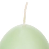 tételeket Húsvéti gyertyák, tojás alakú, zöld, 9 cm, 20 óra, 6 darab
