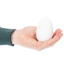 tételeket Húsvéti tojás alakú gyertyák, különleges húsvéti gyertyák, fehér, 9 cm, 6 darab