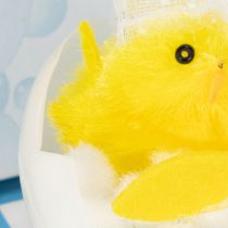 tételeket Húsvéti csibe dekoráció, zsenília csibe a kádban, sárga, 9cm