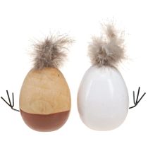 tételeket Easter Chick Chick Easter Egg Feathers White Natural H9cm 4 db
