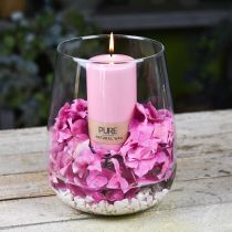 PURE oszlopos gyertya 130/70 Pink dekoratív gyertya fenntartható természetes viasz