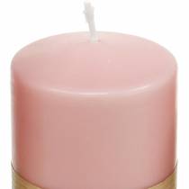 PURE oszlopos gyertya 90/60 rózsaszín dekoratív gyertya fenntartható természetes viasz gyertya dekoráció