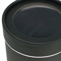 tételeket Virágdoboz kerek karton fekete, ezüst Ø10/12cm 2 db-os készlet
