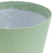 Papírcserép, mini cserep, cachepot kék/zöld Ø9cm H7,5cm 4db
