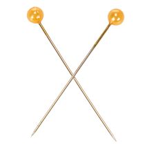 tételeket Narancssárga gyöngyházfejű virágkötőtűk, Ø4mm, 40mm, 150 darab