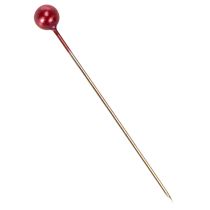 tételeket Piros gyöngyházfejű dísztűk virágkötőknek, Ø4mm, 40mm, 150 darab