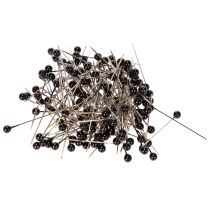 tételeket Fekete gyöngyházfejű virágkötőtűk, Ø4mm, 40mm, 150 darab