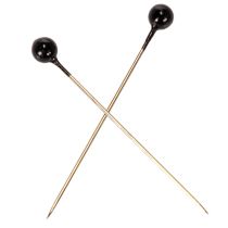 tételeket Fekete gyöngyházfejű virágkötőtűk, Ø4mm, 40mm, 150 darab
