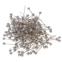 tételeket Gyöngyfejű virágkötő és díszítőtűk, ezüst, Ø4mm, 40mm, 150 darab