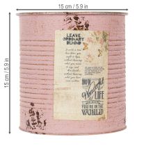 tételeket Kaspó, antik rózsa, díszes fémdoboz, vintage, Ø15.5cm M15cm