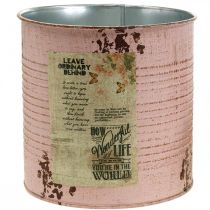 tételeket Ültető régi rózsaszín dekoratív doboz fém vintage Ø15,5cm H15cm