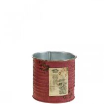 tételeket Ültetős díszdoboz kerek lila fém vintage dekorációval Ø8cm H7,5cm