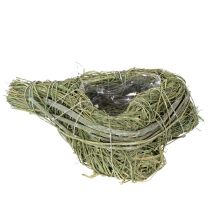 tételeket Dekoratív szív természetes fűből fóliabetéttel, 14 cm, 2 darab
