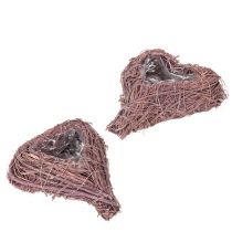 tételeket Szív alakú tál ágakkal és fóliabetéttel virágdíszekhez, 14 cm, 2 darab