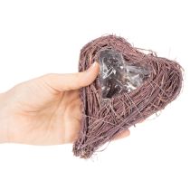 tételeket Szív alakú tál ágakkal és fóliabetéttel virágdíszekhez, 14 cm, 2 darab