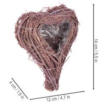 tételeket Szív alakú tál ágakkal és fóliabetéttel virágdíszekhez, 14 cm, 2 darab
