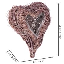 tételeket Dekoratív szív gallyakból, ültetőfóliával, 20 cm, 2 darab