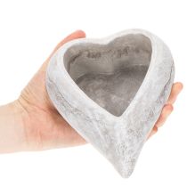 tételeket Dekoratív szív alakú tál, szürke; kis szív alakú virágtartó, 19 cm