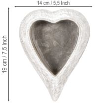 tételeket Dekoratív szív alakú tál, szürke; kis szív alakú virágtartó, 19 cm