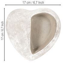 tételeket Szív alakú virágcserép, öntött kő, díszes virágcserép, 17 cm