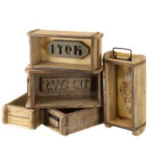 tételeket Fa kaspó tégla alakú, újrahasznosított fából, 32×15×10cm