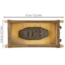 tételeket Fa kaspó tégla alakú, újrahasznosított fából, 32×15×10cm