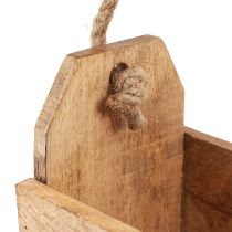 tételeket Fa ültetőgép fogantyúval, négyzet alakú, natúr juta 27x12x17cm