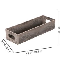 tételeket Kompakt téglalap alakú tálca, sokoldalúan felhasználható dekorációhoz és ültetéshez, 23 cm