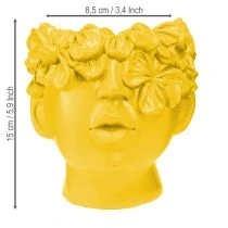 tételeket Növényfej mellszobor polirezin ültetőgép sárga 13,5×13×14 cm