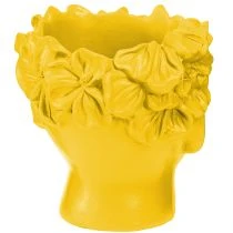 tételeket Növényfej mellszobor polirezin ültetőgép sárga 13,5×13×14 cm