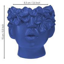 tételeket Növényfej Polirezin Bust Planter Kék 13,5×13×14 cm