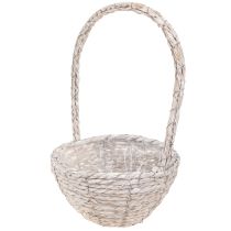 tételeket Növénykosár 2 darabos szett, szalma, natúr, fehér, Ø23/28, shabby chic