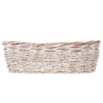 tételeket Kosáros virágtartó fóliabetéttel, ovális, fehér, 37 cm
