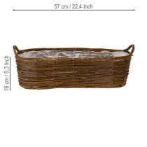 tételeket Fogantyús növénykosár, ovális barna 57/50/42cm, 3 db-os készlet