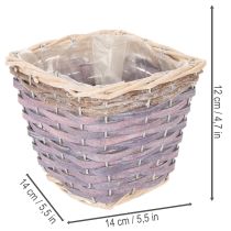 tételeket Négyzet alakú virágkosár fóliával, díszes virágtartó, 14 cm, 4 darab