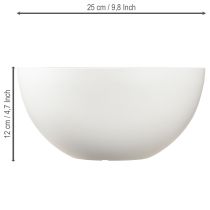 tételeket Kaspó műanyag kerek tál fehér Ø25cm M12cm