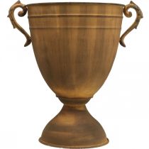 tételeket Növénycserép rozsdás megjelenésű csésze váza fém Ø22,5cm H32,5cm