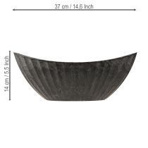 tételeket Növénytál barázdált ovális hajó alakú antracit 36cm