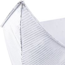 tételeket Növényi tál csónak fém fehér ezüst 54,5/48/42cm 3 db-os készlet