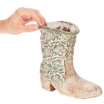 tételeket Virágcserép cowboy csizma növényi cipő vintage virágmintás 24cm