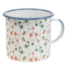 Növényi csésze zománc díszítő csésze virág motívumok Ø11cm
