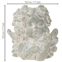 tételeket Kaspó angyalka öntött kőfigura sírdísz 19,5×12×19,5cm
