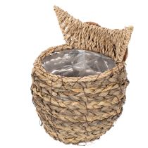 tételeket Kézzel szőtt bagolykosár dekoráció ablakpárkányra, 18cm